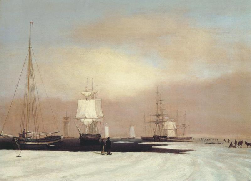 John Samuel Blunt Boston Harbor France oil painting art